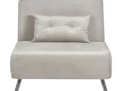 Beliani 1-Istuttava Vuodesohva Sametti Vaaleanharmaa Farris Shop