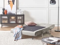 Beliani 1-Istuttava Vuodesohva Sametti Vaaleanharmaa Farris Shop