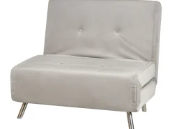 Beliani 1-Istuttava Vuodesohva Sametti Vaaleanharmaa Farris Shop
