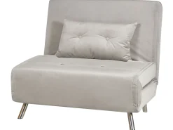 Beliani 1-Istuttava Vuodesohva Sametti Vaaleanharmaa Farris Shop