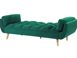 Beliani 3-Istuttava Vuodesohva Sametti Vihrea Asby Best