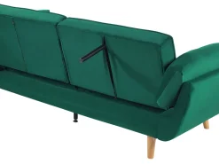 Beliani 3-Istuttava Vuodesohva Sametti Vihrea Asby Best