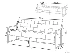Beliani 3-Istuttava Vuodesohva Sametti Laivastonsininen Marstal Flash Sale