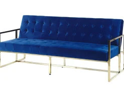 Beliani 3-Istuttava Vuodesohva Sametti Laivastonsininen Marstal Flash Sale