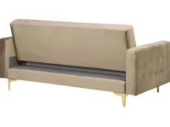 Beliani 3-Istuttava Vuodesohva Sametti Hiekanruskea Aberdeen Fashion