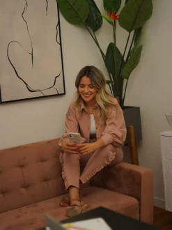 Beliani 3-Istuttava Vuodesohva Sametti Vaaleanpunainen Aberdeen Flash Sale