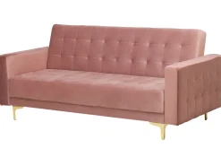 Beliani 3-Istuttava Vuodesohva Sametti Vaaleanpunainen Aberdeen Flash Sale