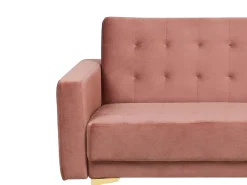 Beliani 3-Istuttava Vuodesohva Sametti Vaaleanpunainen Aberdeen Flash Sale