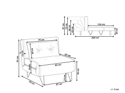 Beliani 1-Istuttava Vuodesohva Sametti Musta Vestfold Store