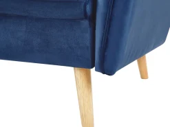 Beliani 2-Istuttava Vuodesohva Sametti Laivastonsininen Bardu Cheap