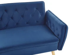 Beliani 2-Istuttava Vuodesohva Sametti Laivastonsininen Bardu Cheap