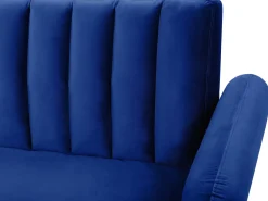 Beliani 3-Istuttava Vuodesohva Sametti Laivastonsininen Vimmerby Cheap