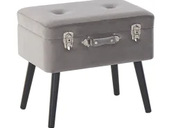 Beliani Jakkara Sametti Säilytystila Harmaa 52 X 36 Cm Mallard Discount