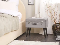 Beliani Jakkara Sametti Säilytystila Harmaa 52 X 36 Cm Mallard Discount