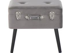 Beliani Jakkara Sametti Säilytystila Harmaa 52 X 36 Cm Mallard Discount