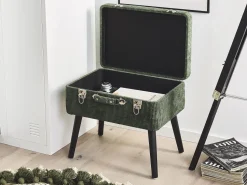 Beliani Jakkara Vakosametti Säilytystila Tummanvihrea 52 X 36 Cm Mallard Fashion