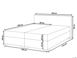Beliani Jenkkisanky Kangas Musta 180 X 200 Cm President New