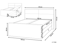 Beliani Jenkkisanky Kangas Säilytystila Vaalea Beige 160 X 200 Cm Aristocrat Clearance