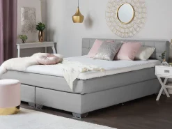 Beliani Jenkkisanky Kangas Vaaleanharmaa 140 X 200 Cm Admiral Fashion