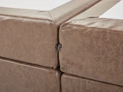 Beliani Jenkkisanky Keinonahka Ruskea 160 X 200 Cm President Flash Sale