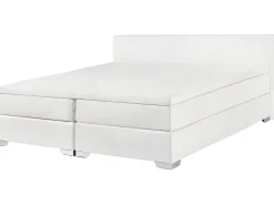 Beliani Jenkkisanky Keinonahka Valkoinen 180 X 200 Cm President Best