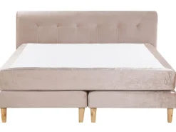 Beliani Jenkkisanky Sametti Beige 180 X 200 Cm Marquise Best