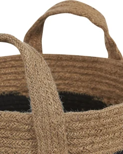 Beliani Juuttikori Beige/Musta 34 Cm 2 Kpl Gerede Flash Sale