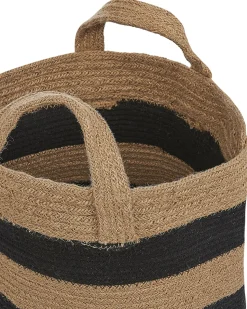 Beliani Juuttikori Beige/Musta 34 Cm 2 Kpl Gerede Flash Sale