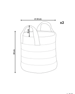 Beliani Juuttikori Beige/Musta 34 Cm 2 Kpl Gerede Flash Sale