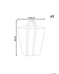 Beliani Juuttikori Luonnonvari 30 Cm 2 Kpl Ornach New