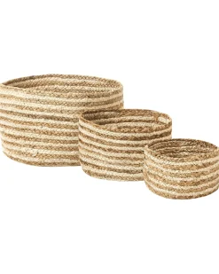 Beliani Juuttikori Luonnonvari/Beige 3 Kpl Kahu Fashion