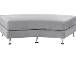 Beliani Kaareva Vaaleanharmaa 7-Istuttava Samettisohva Rotunde Online