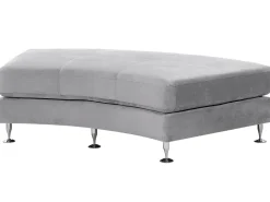 Beliani Kaareva Vaaleanharmaa 7-Istuttava Samettisohva Rotunde Online