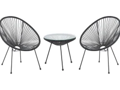 Beliani Kalustesetti Musta Poyta Ja 2 Tuolia Acapulco Ii Clearance