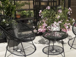 Beliani Kalustesetti Musta Poyta Ja 2 Tuolia Acapulco Ii Clearance