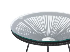 Beliani Kalustesetti Musta Poyta Ja 2 Tuolia Acapulco Ii Clearance