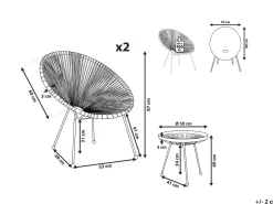 Beliani Kalustesetti Vihrea Poyta Ja 2 Tuolia Acapulco Ii Cheap