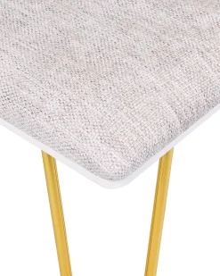 Beliani Kampauspoyta 2 Laatikkoa Led-Peili Jakkara Valkoinen/Kulta Caen Cheap