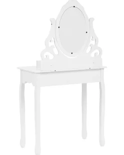 Beliani Kampauspoyta 4 Laatikkoa Peili Jakkara Valkoinen Amour Cheap