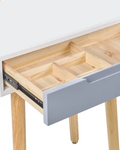 Beliani Kampauspoyta Laatikko Led-Peili Jakkara Valkoinen/Harmaa Vesoul Discount