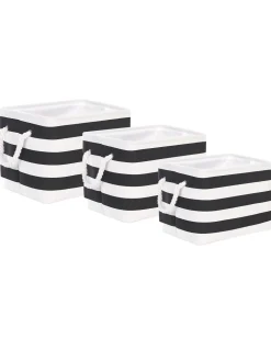 Beliani Kangaskori Musta/Valkoinen 3 Kpl Darqab Fashion