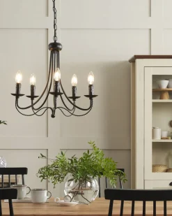 Beliani Kattokruunu 5 Polttimoa Metalli Musta Dabus Shop