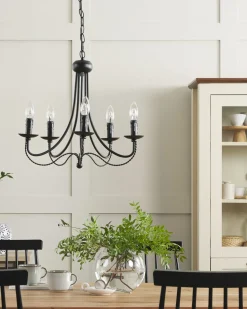 Beliani Kattokruunu 5 Polttimoa Metalli Musta Dabus Shop