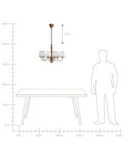 Beliani Kattokruunu 6 Polttimoa Metalli Messinki Bradano Hot