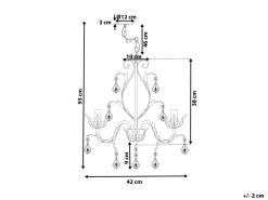 Beliani Kattokruunu 3 Polttimoa Rauta Harmaa Isen Best Sale