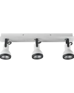 Beliani Kattovalaisin 3 Polttimoa Rauta Valkoinen/Musta Baro Discount