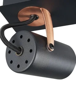 Beliani Kattovalaisin 3 Polttimoa Metalli Musta Klip Best Sale