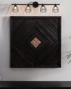 Beliani Kattovalaisin 4 Polttimoa Metalli Musta Golok New