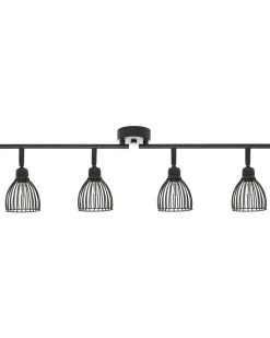 Beliani Kattovalaisin 4 Polttimoa Metalli Musta Golok New