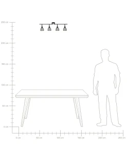 Beliani Kattovalaisin 4 Polttimoa Metalli Musta Golok New